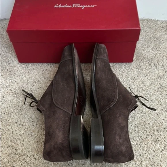 Salvatore Ferragamo Men's Brown Suede Shoes - Picture 5 of 10